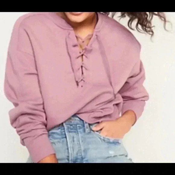 New without tags old Navy lace up sweatshirt women XL - Picture 1 of 9
